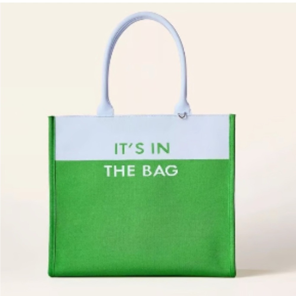 Kate Spade for Target Colorblock Knit Tote IT'S IN THE BAG - Green/Blue NEW!